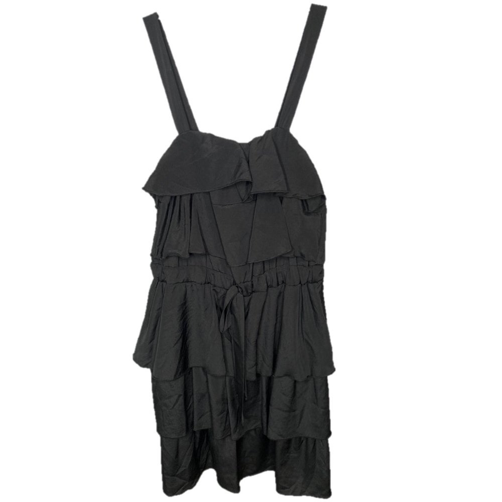 Black Ruffle Tiered Above-the-Knee Dress